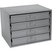 Durham Mfg Durham Steel Compartment Box Rack 20 x 15-3/4 x 15 with 4 Adjustable Divider Compartment Boxes 493498